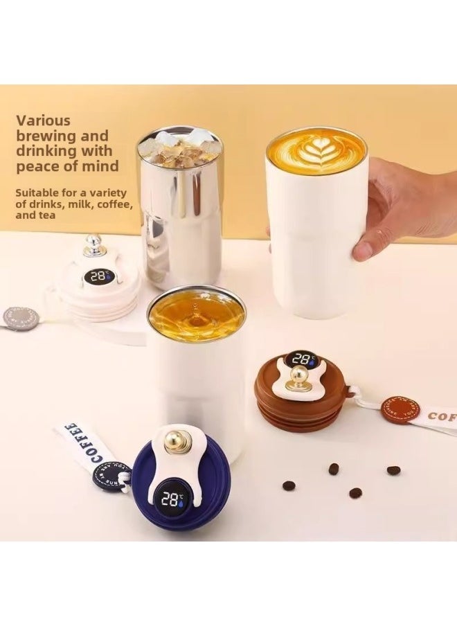 New Coffee Cup 316 Stainless Steel Thermos Cup Portable Girl Car Accompanying Gift Cup Custom Wholesale-Color:Smart Book-Capacity:420ml