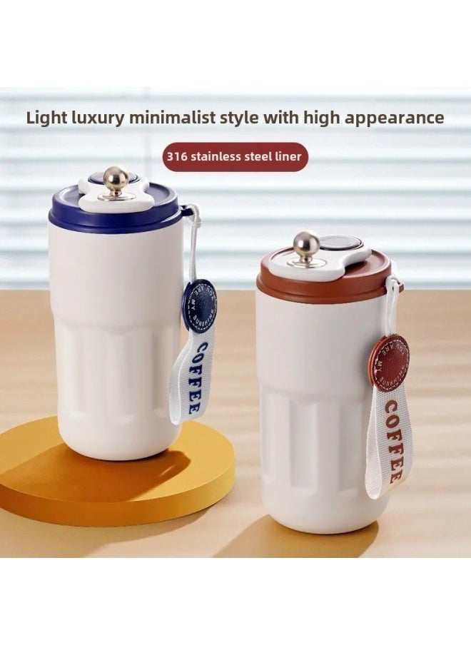 New Coffee Cup 316 Stainless Steel Thermos Cup Portable Girl Car Accompanying Gift Cup Custom Wholesale-Color:Smart Book-Capacity:420ml