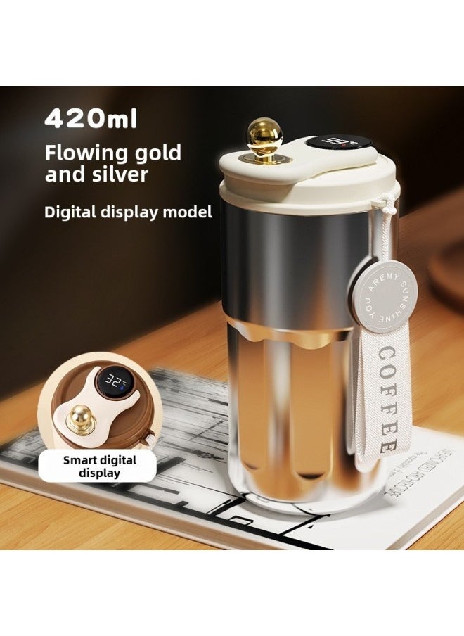 New Coffee Cup 316 Stainless Steel Thermos Cup Portable Girl Car Accompanying Gift Cup Custom Wholesale-Color:Smart Book-Capacity:420ml