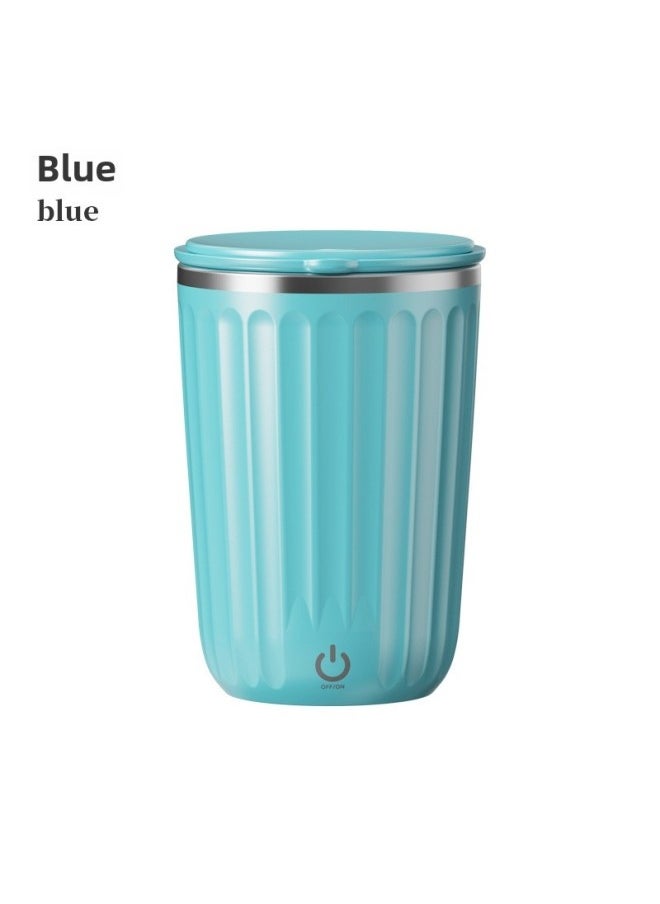Products 304 Stainless Steel Lazy Coffee Mixing Cup Automatic Mixing Cup Portable Insulation Coffee Cup-Color:Lake Blue-Capacity:380ML
