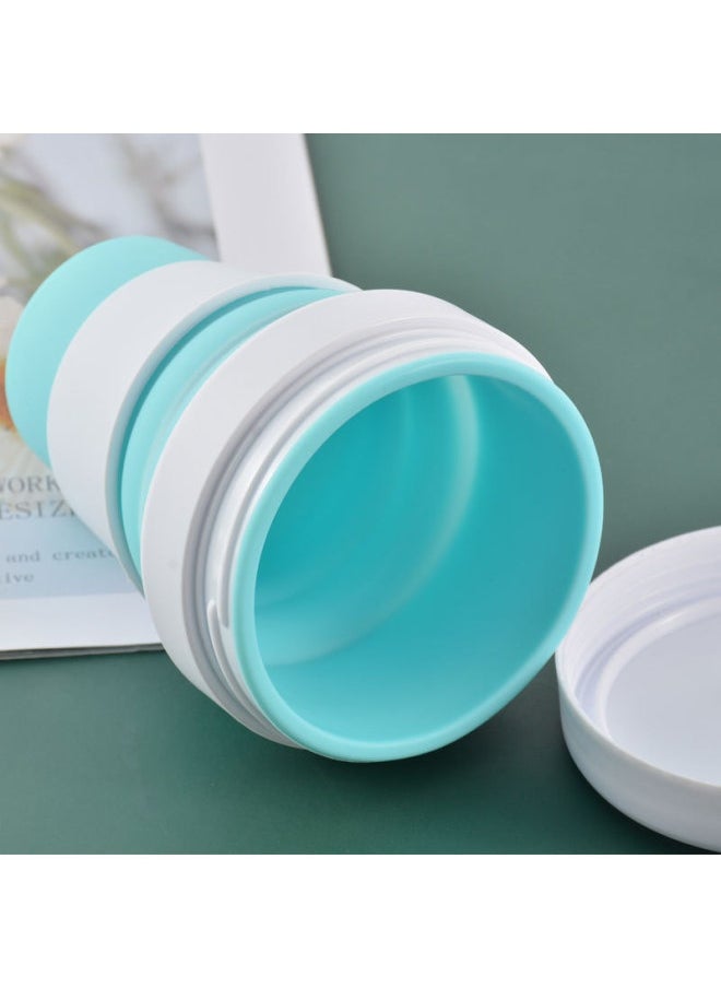 Outdoor Travel Portable Foldable Silicone Coffee Cup Creative Gift Silicone Sports Cup Retractable Mug-Color:Grey-Capacity:301-400ml