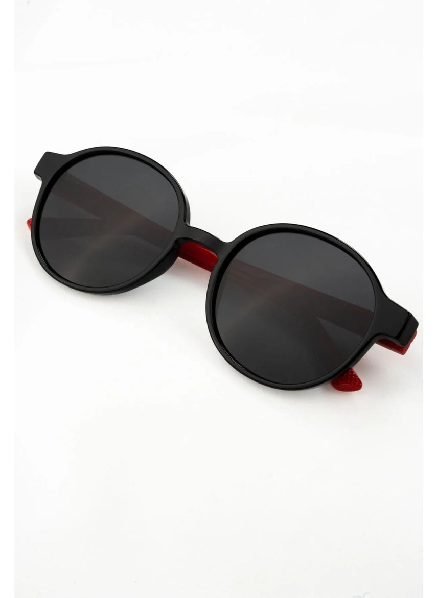 Polarized Children's Sunglasses | Black Red | 6-12 Years | Light Flexible
