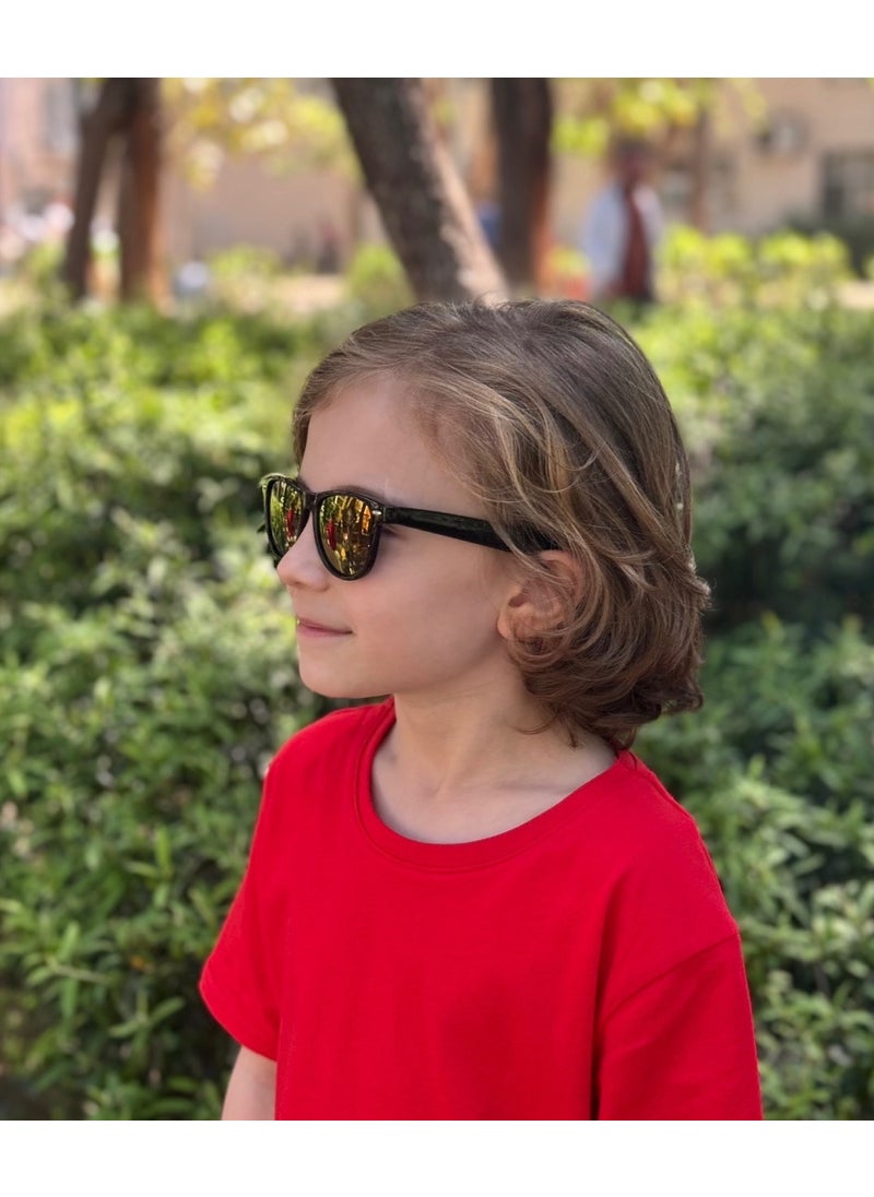 Wayfarer Black/purple Mirror Kids Glasses