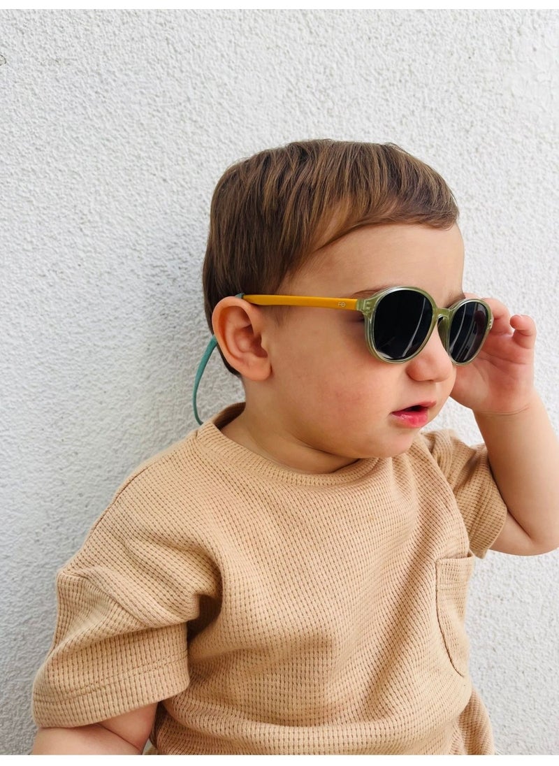 2-5 Years Old Green-Yellow Polarized Kids Sunglasses