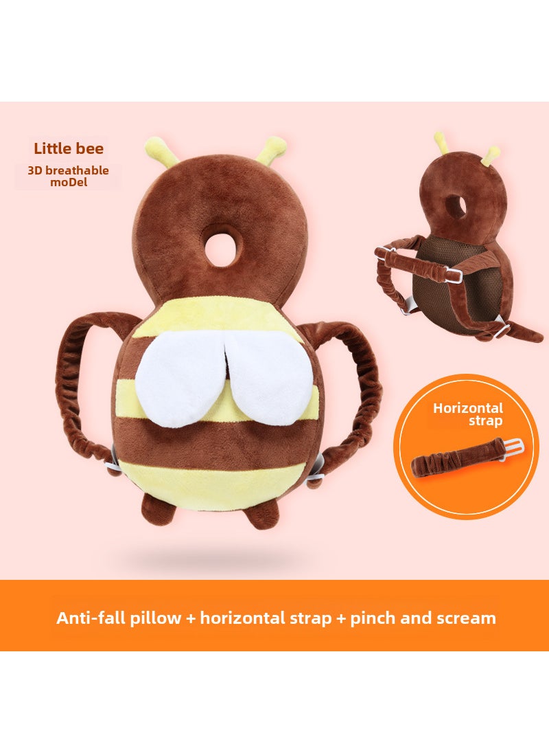 Baby Head Protection Pillow Breathable Anti-Fall BeeBrown and black bees (3D flannel large) + pinch call + horizontal band Brown and black bees (3D flannel large) + pinch call + horizontal band