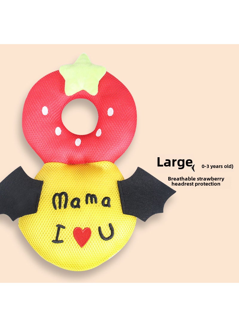 Baby Head Protection Pillow Breathable Anti-Fall BeeCute strawberry (breathable large) + horizontal belt Cute strawberry (breathable large) + horizontal belt