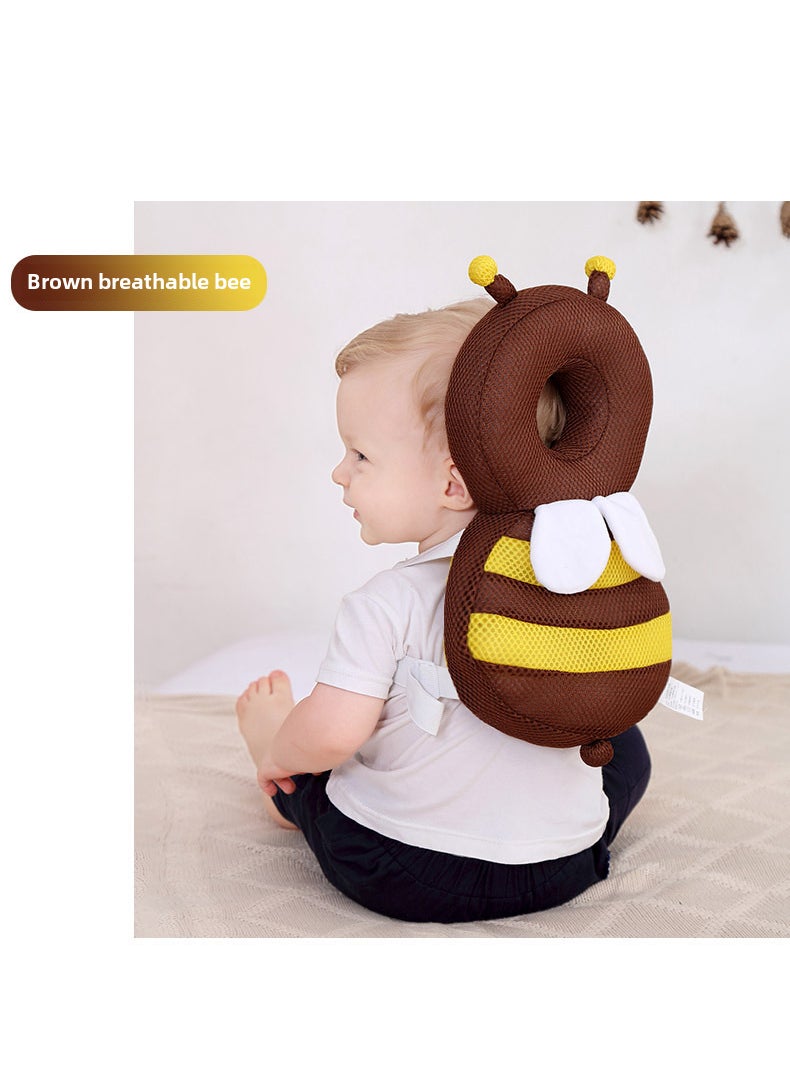 Baby Head Protection Pillow Breathable Anti-Fall BeeBrown and black bees (breathable large) 35cm + horizontal belt Brown and black bees (breathable large) 35cm + horizontal belt