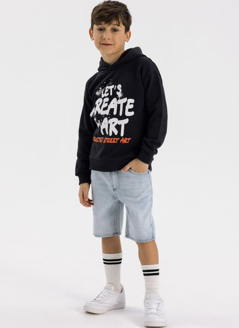 Kids Boys Ripped Denim Shorts