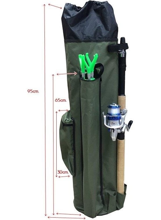 Khaki Fishing Backpack and Rod Bag