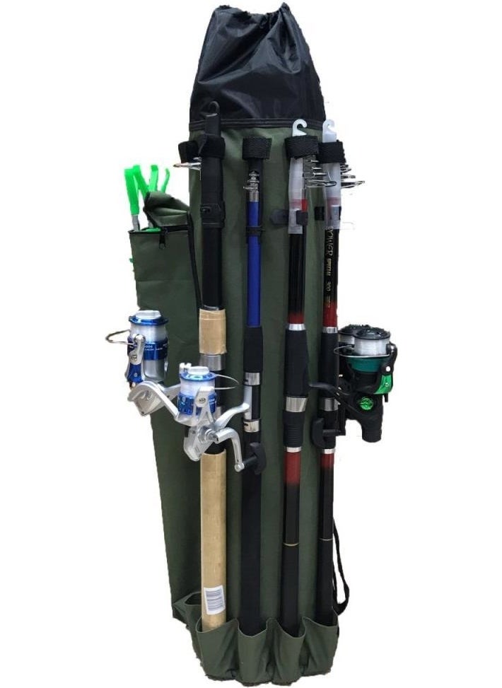 Khaki Fishing Backpack and Rod Bag