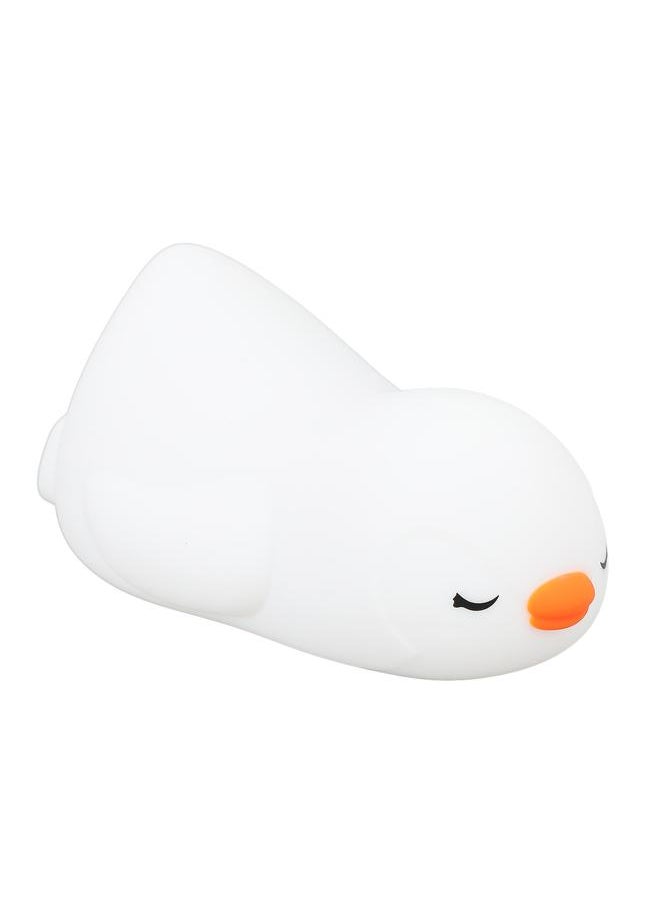 Cartoon Penguin Night Light Silicone Soft USB Rechargeable Adorable Skin Friendly Colorful LED Night Lamp for Nursery Kids
