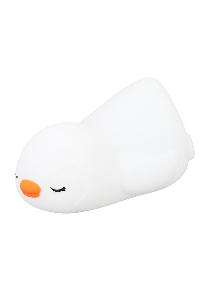 Cartoon Penguin Night Light Silicone Soft USB Rechargeable Adorable Skin Friendly Colorful LED Night Lamp for Nursery Kids