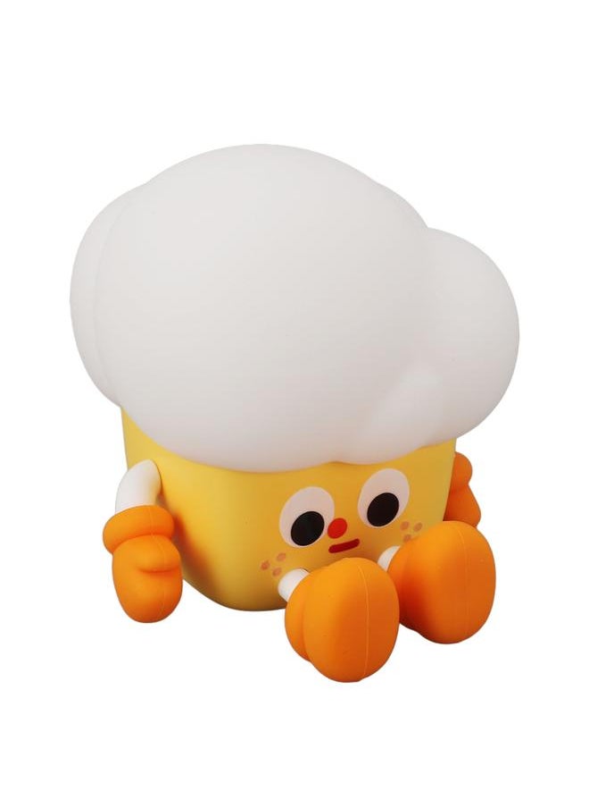 Cute Popcorn Night Light Silicone Nursery Night Light 3 Levels Brightness 500mAh Battery USB Rechargeable Cordsless Ideal Birthday Gift
