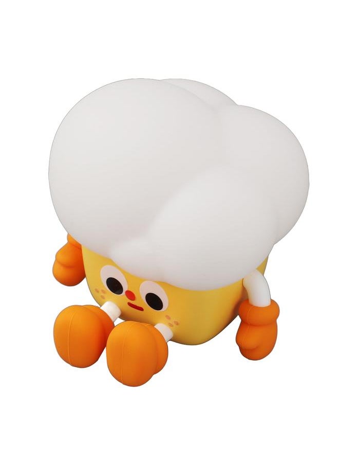 Cute Popcorn Night Light Silicone Nursery Night Light 3 Levels Brightness 500mAh Battery USB Rechargeable Cordsless Ideal Birthday Gift
