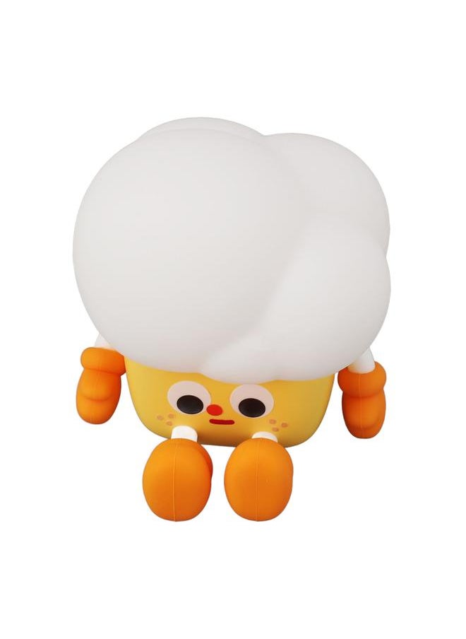 Cute Popcorn Night Light Silicone Nursery Night Light 3 Levels Brightness 500mAh Battery USB Rechargeable Cordsless Ideal Birthday Gift