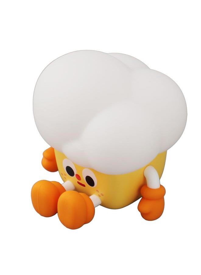Cute Popcorn Night Light Silicone Nursery Night Light 3 Levels Brightness 500mAh Battery USB Rechargeable Cordsless Ideal Birthday Gift