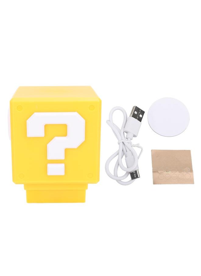 Super Question Night Light LED Block Simulated Sound Light USB Rechargeable Compact Bedside Lamp for Boys Girls Bedroom