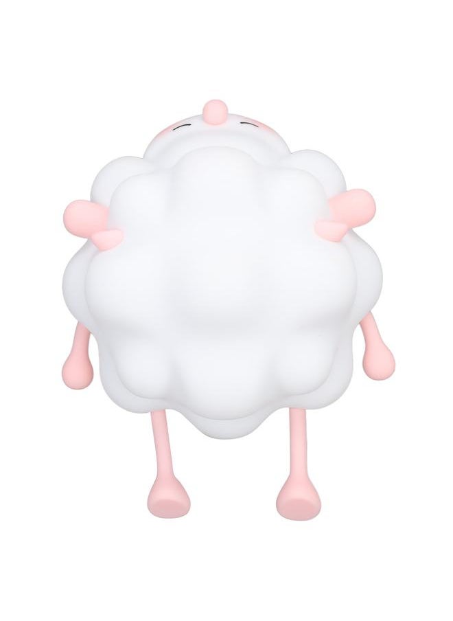 Cute Little Sheep Night Light Multifunctional Adjustable Brightness Tap Control USB Rechargeable LED Night Light Pink