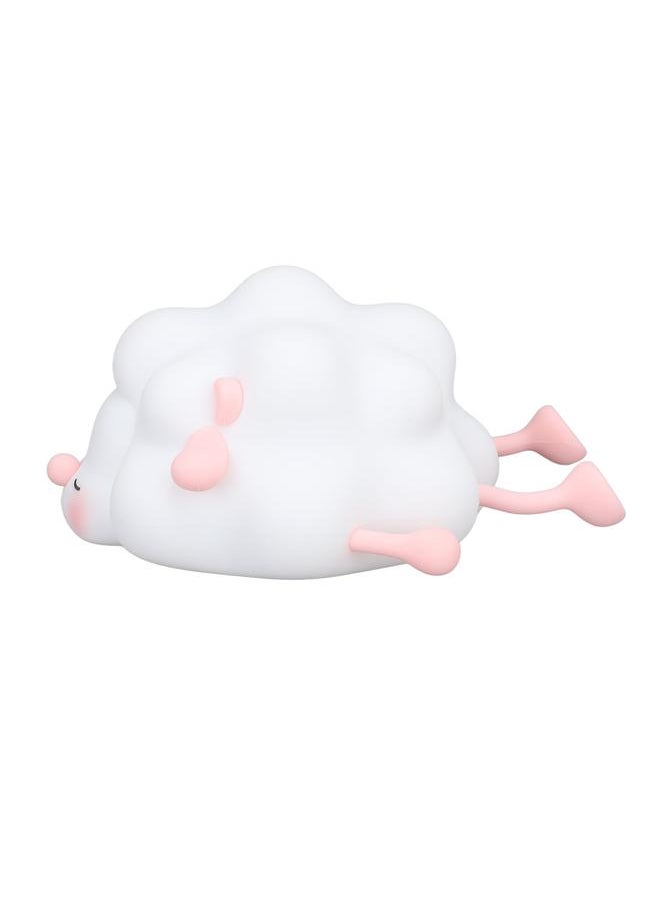 Cute Little Sheep Night Light Multifunctional Adjustable Brightness Tap Control USB Rechargeable LED Night Light Pink