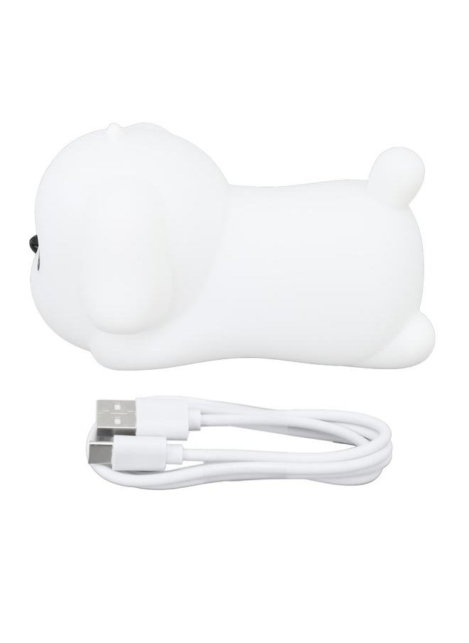 LED Cute Puppy Dog Night Light ABS Silicone USB Rechargeable Baby Bedside Lamp Toy Table Decoration for Nursery Bedroom Dorm