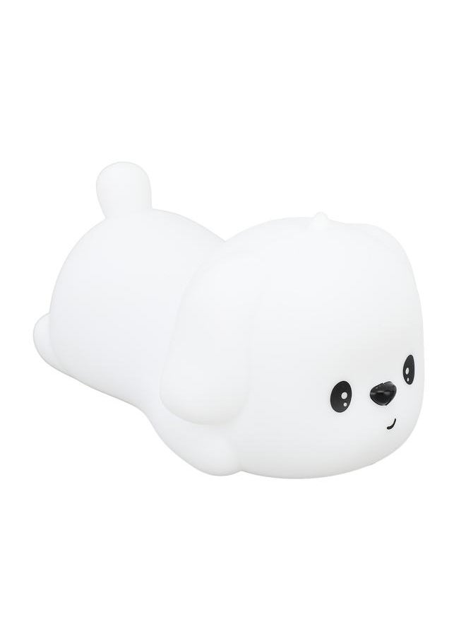 LED Cute Puppy Dog Night Light ABS Silicone USB Rechargeable Baby Bedside Lamp Toy Table Decoration for Nursery Bedroom Dorm