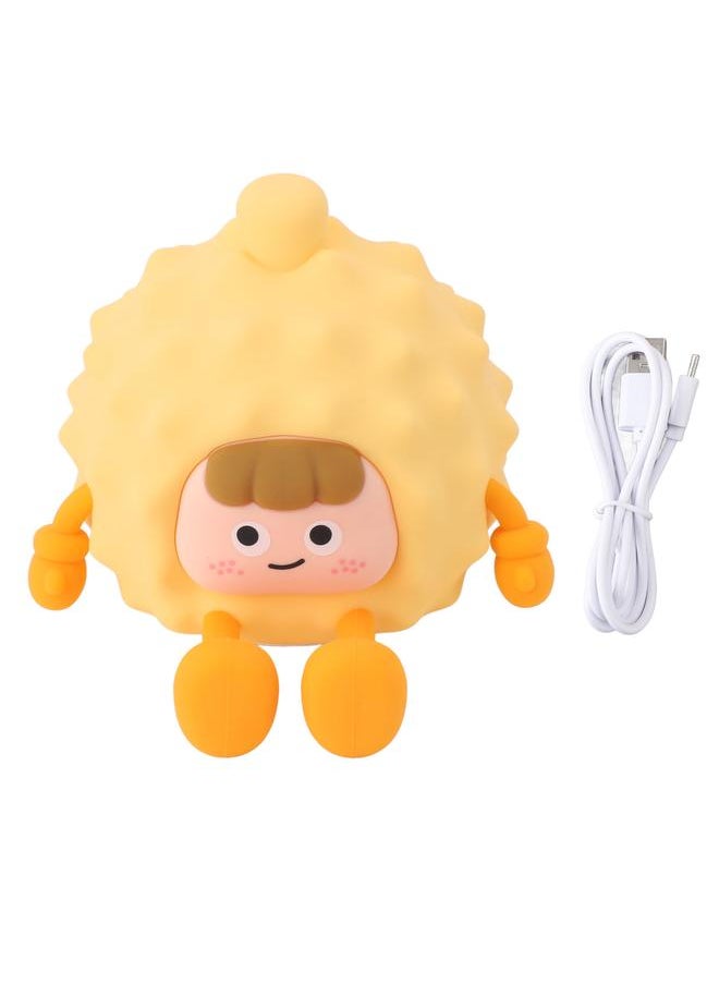 Toddlers Night Lights USB Rechargeable Warm Light Timer Cute Durian Shape Silicone Lamp for Bedroom Desktop Gift