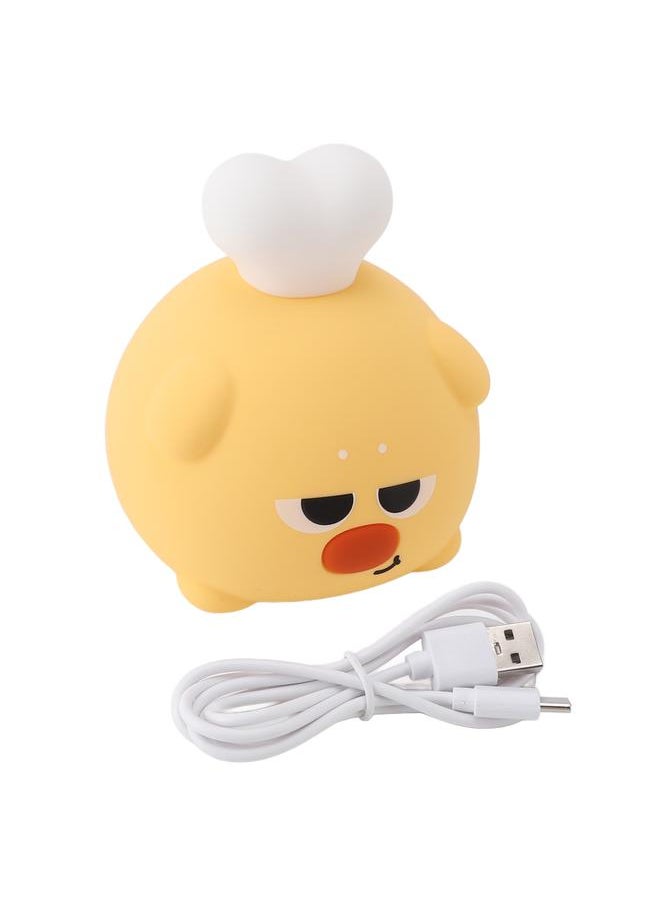 Silicone Night Light Cute Chicken Drumstick Shape USB Rechargeable Brightness Adjustable Warm Light Tap Control LED Night Light