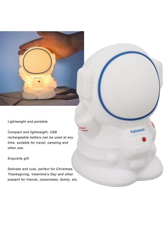 Astronaut Night Light Soft Waterproof Silicone Night Light USB Rechargeable Night Lamp for Bedroom Dormitory Camping