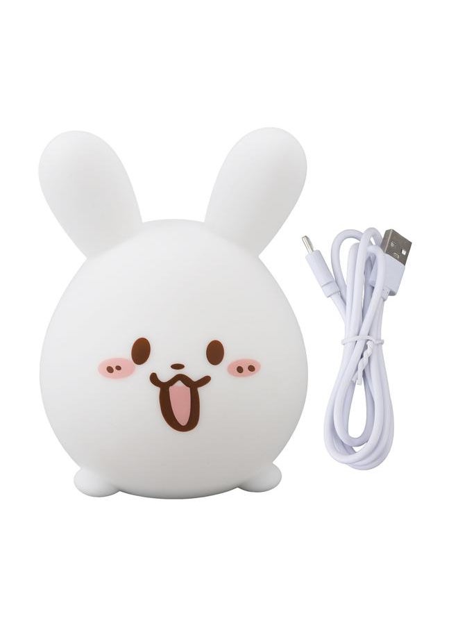 Tap Night Light USB Charge Seven Colors Bunny Silicone Bedside Lamp for Kids Room Bedroom Decoration
