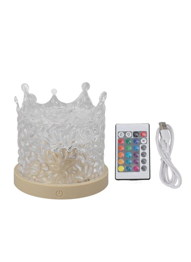 LED Wave Night Light USB Powered Adjustable RGBW Rotating Water Ripple Effect Projector Table Lamp with Remote Control