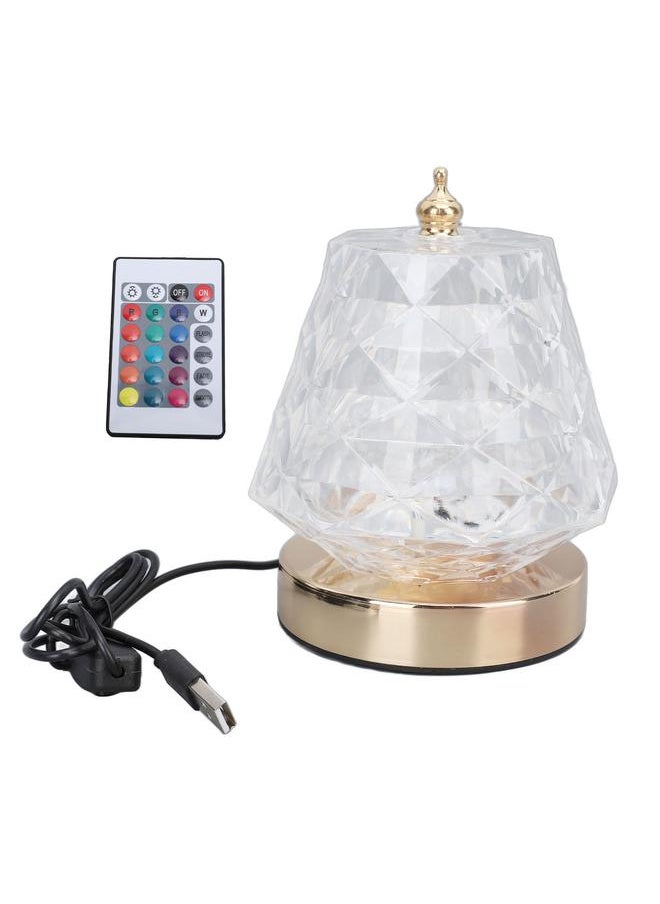 Crystal Table Lamp 16 RGB Color Changing Night Light Romantic LED Water Wave Projection Lamp for Bedroom Living Room
