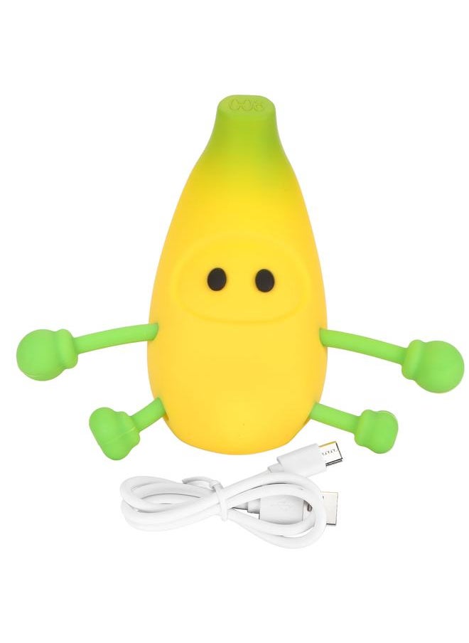 Banana Cute Night Lamp LED 500mAh 3 Brightness Levels Touch Control USB Type C Soft Nursery Nightlight for Home