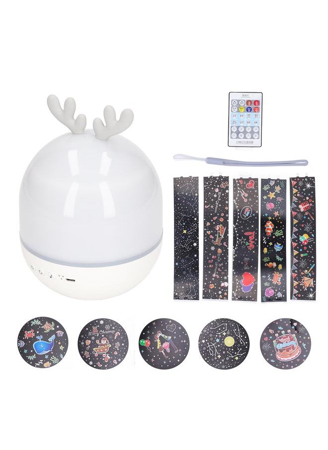 Kids Night Light Projector Star Sky Night Light Music Box Adjustable Color Remote Control Kids Night Light for Bedroom Cute Deer