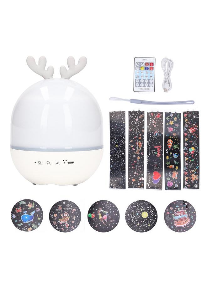 Kids Night Light Projector Star Sky Night Light Music Box Adjustable Color Remote Control Kids Night Light for Bedroom Cute Deer