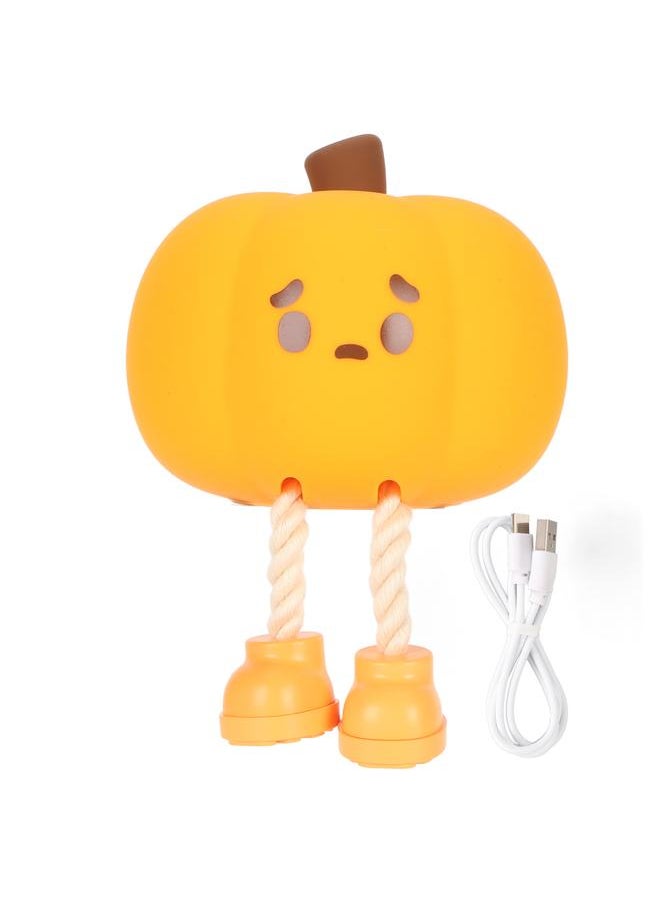 Pumpkin Night Light Innovative Cute Eye Protection Rechargeable Decorative Silicone Night Light for Children Bedroom Indoor
