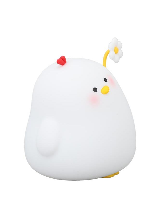 Cute Chick Night Light Silicone Tap Control 5V Warm White Kids Bedside Lamp Table Decoration for Nursery Bedroom Dorm