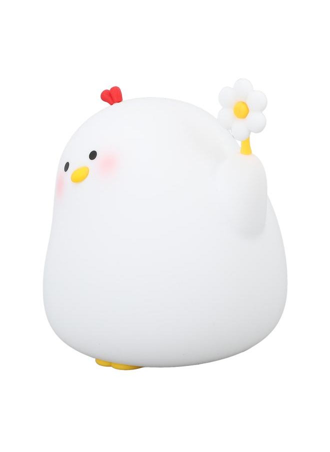 Cute Chick Night Light Silicone Tap Control 5V Warm White Kids Bedside Lamp Table Decoration for Nursery Bedroom Dorm