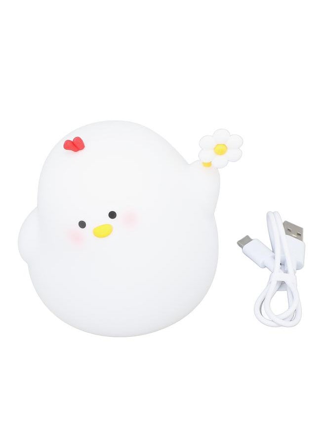 Cute Chick Night Light Silicone Tap Control 5V Warm White Kids Bedside Lamp Table Decoration for Nursery Bedroom Dorm