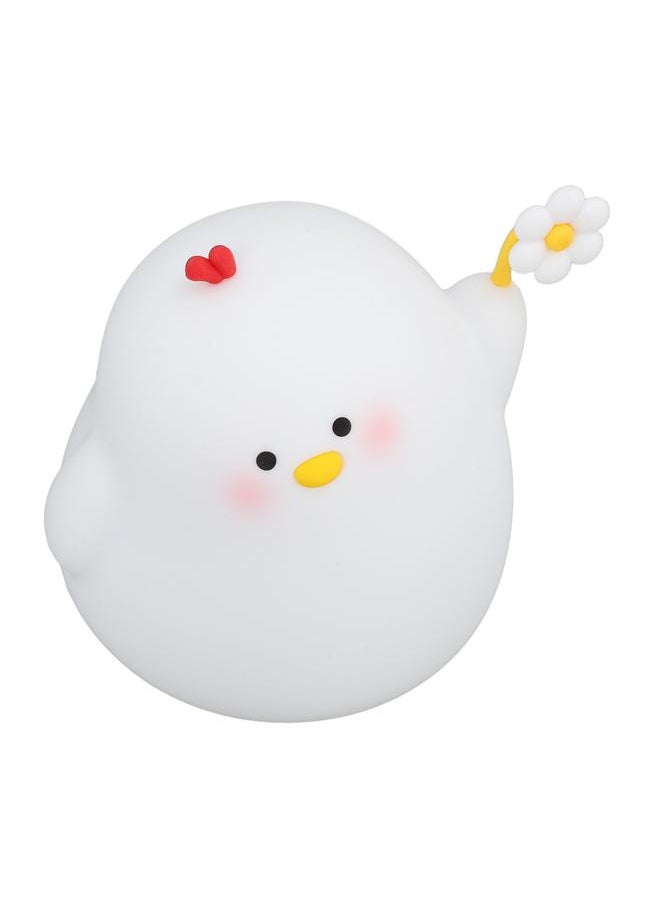 Cute Chick Night Light Silicone Tap Control 5V Warm White Kids Bedside Lamp Table Decoration for Nursery Bedroom Dorm