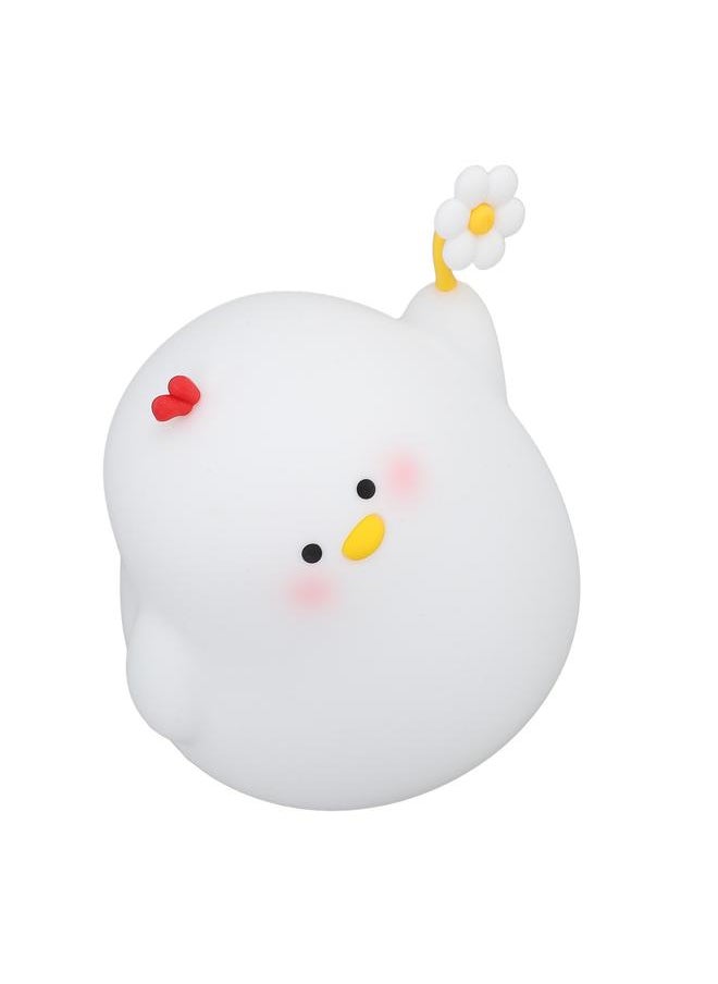 Cute Chick Night Light Silicone Tap Control 5V Warm White Kids Bedside Lamp Table Decoration for Nursery Bedroom Dorm