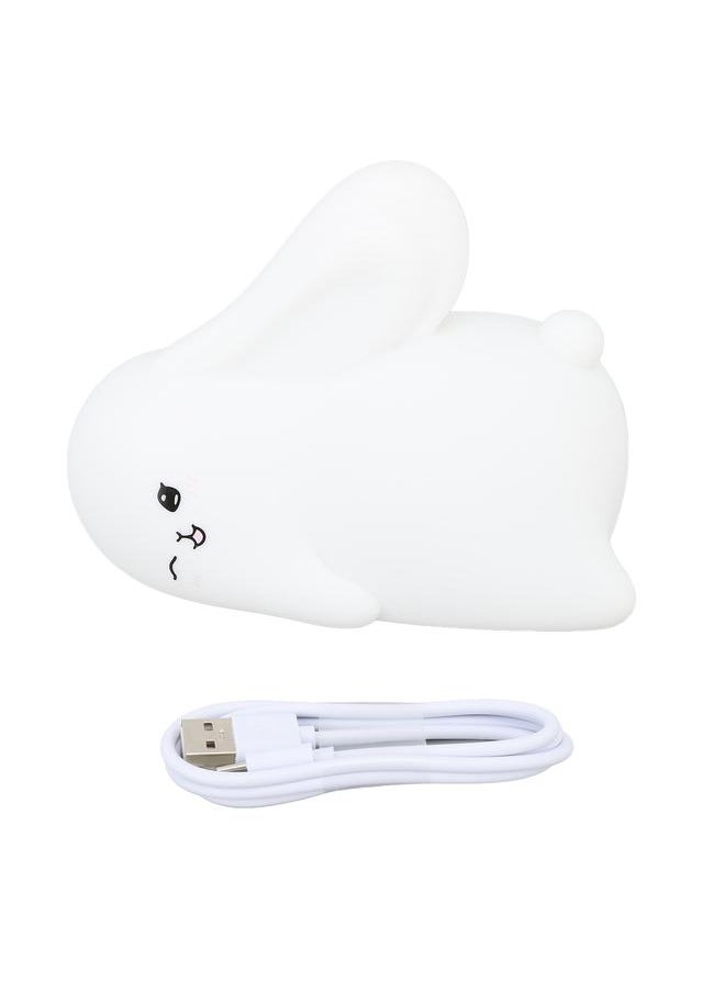 Night Light Silicone Cute Rabbit USB Rechargeable LED 1200mAh Night Lamp for Infant Breastfeeding Sleep Nurseries