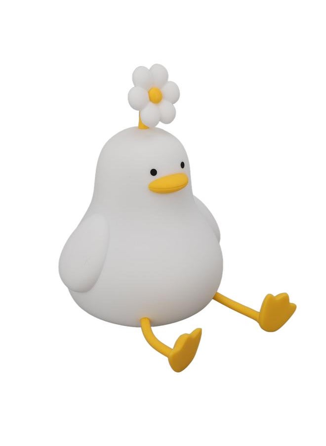 Cute Duck Night Light Silicone Night Lamp 1200mAh Rechargeable Animal Night Light Dimmable Kids Lamp for Bedside Bedroom Dormitory