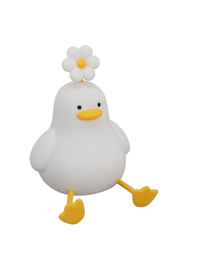 Cute Duck Night Light Silicone Night Lamp 1200mAh Rechargeable Animal Night Light Dimmable Kids Lamp for Bedside Bedroom Dormitory