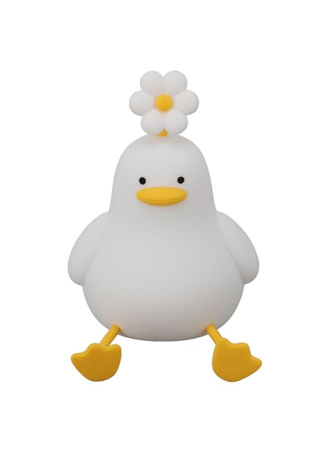 Cute Duck Night Light Silicone Night Lamp 1200mAh Rechargeable Animal Night Light Dimmable Kids Lamp for Bedside Bedroom Dormitory