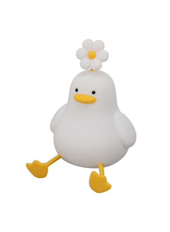 Cute Duck Night Light Silicone Night Lamp 1200mAh Rechargeable Animal Night Light Dimmable Kids Lamp for Bedside Bedroom Dormitory