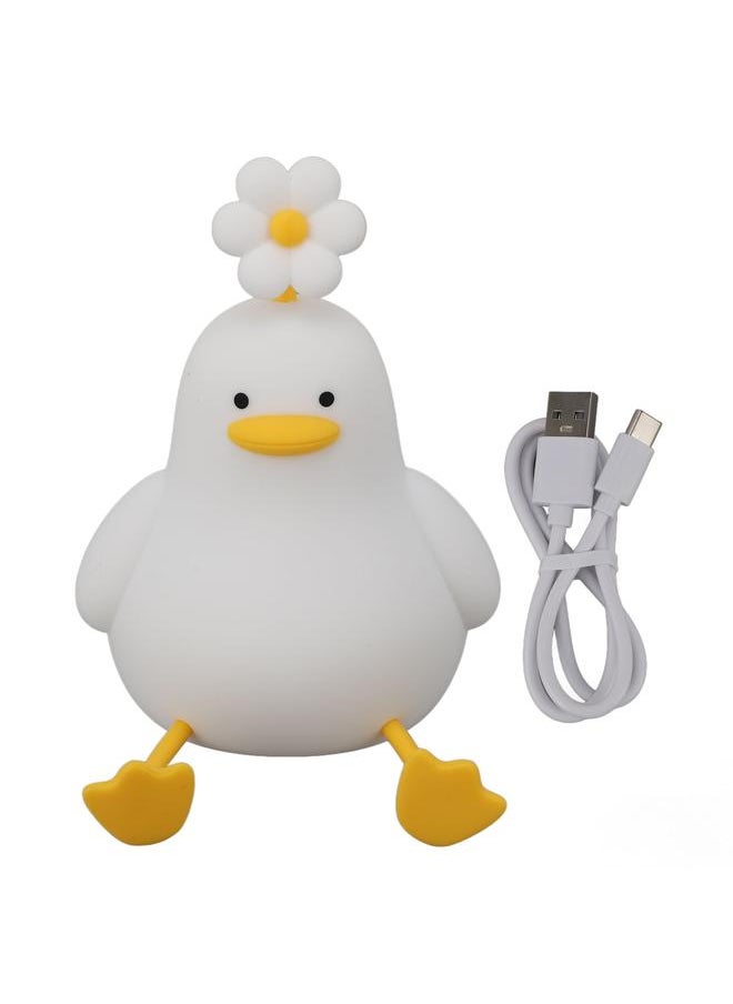 Cute Duck Night Light Silicone Night Lamp 1200mAh Rechargeable Animal Night Light Dimmable Kids Lamp for Bedside Bedroom Dormitory