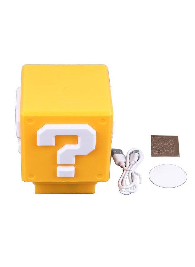 LED Question Block Night Light with Sound Rechargeable Energy Saving Bedside Lamp for Bedroom Office