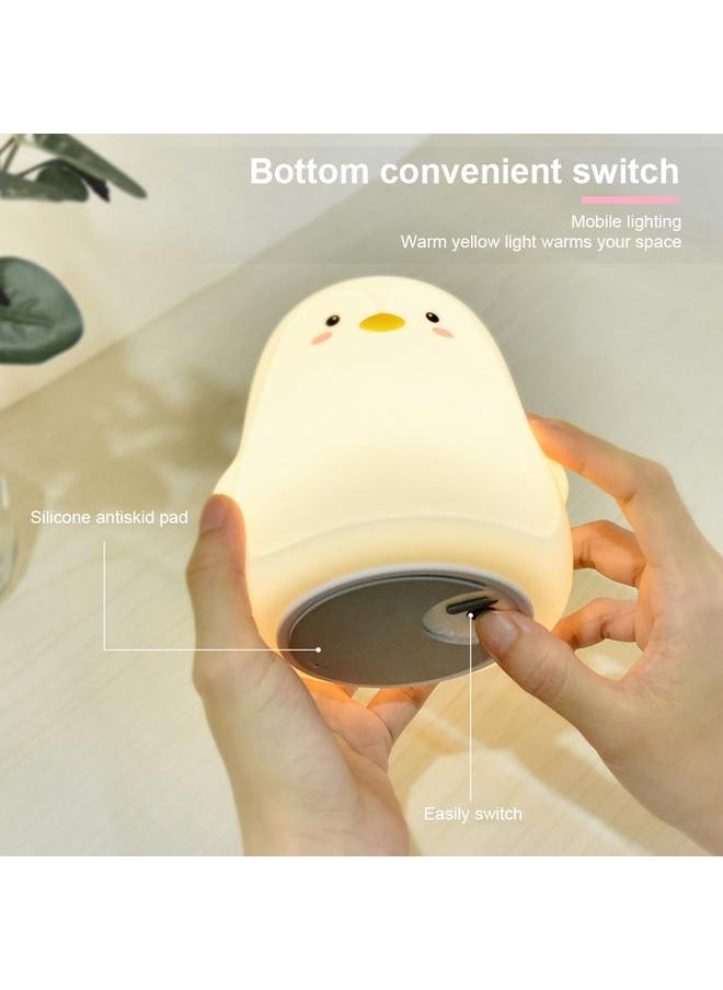 Soft Silicone Penguin Night Lights for Kids 7 Color LED Baby Night Light Touch Lamp Baby Shower Gift