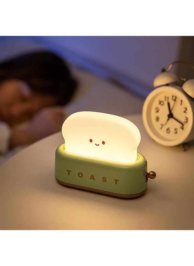 Cute Toast Night Light USB Rechargeable LED Bread Toast Night Lamp with Timer Portable Bedside Lamp Birthday Gifts for Teenagers Children