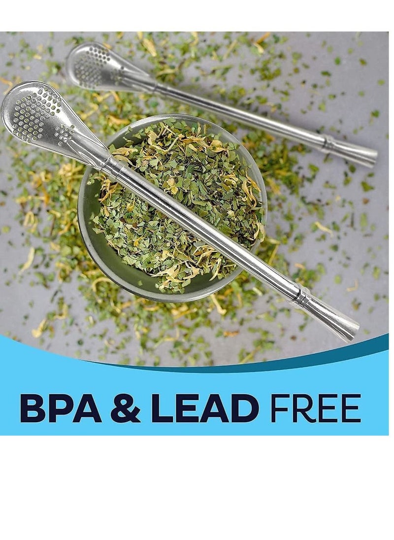 Yerba Mate Cup 8oz Black Set Stainless Steel Gourd Double Walled Tea With Bombilla Straw